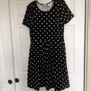 Like New Black and White Polka Dot Lularoe 2xl Amelia Dress